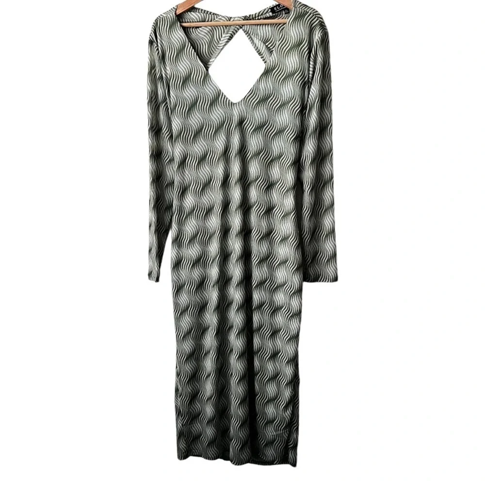 Eloquii new with tags 🏷️Green Mesh Twist Back Dress Size:18 - Picture 7 of 15